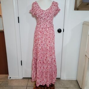 BB Dakota Steve Madden Cottagecore Pink Floral Smocked Valentine's Dress Size S